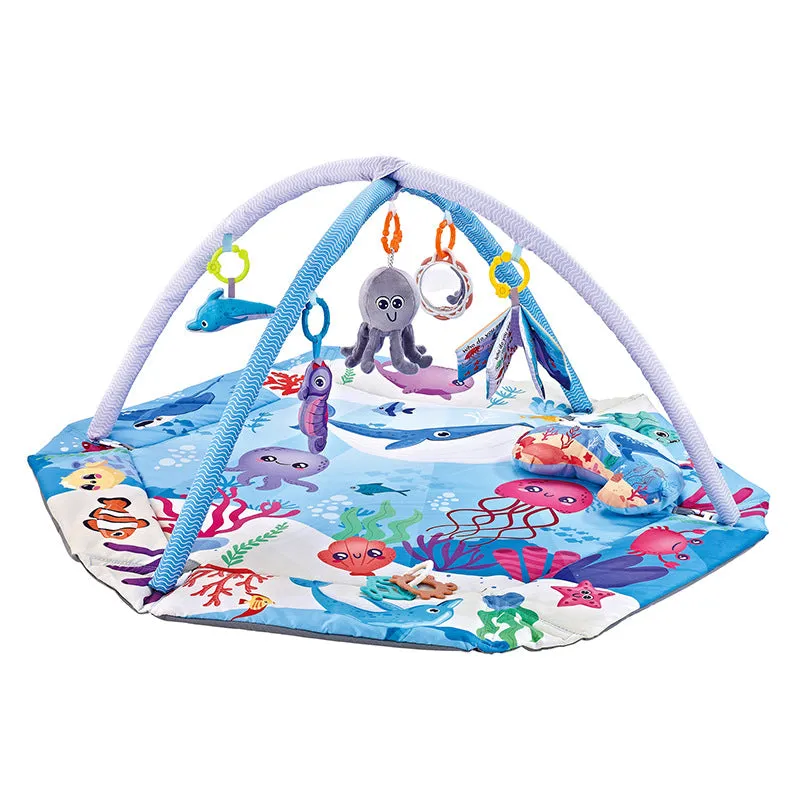 Baby ocean ball fence fitness frame fabric hexagon in ocean blue colour on a floor