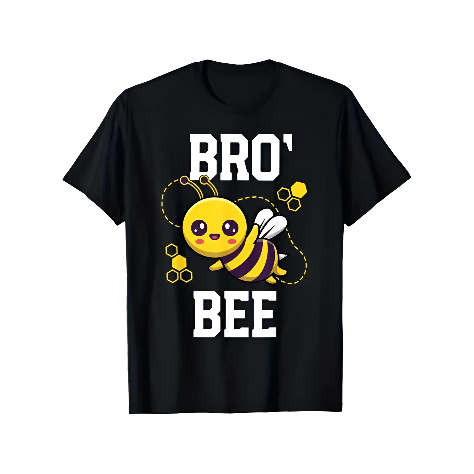 Black cotton cartoon short sleeve T-shirt for children, height options 100-170cm