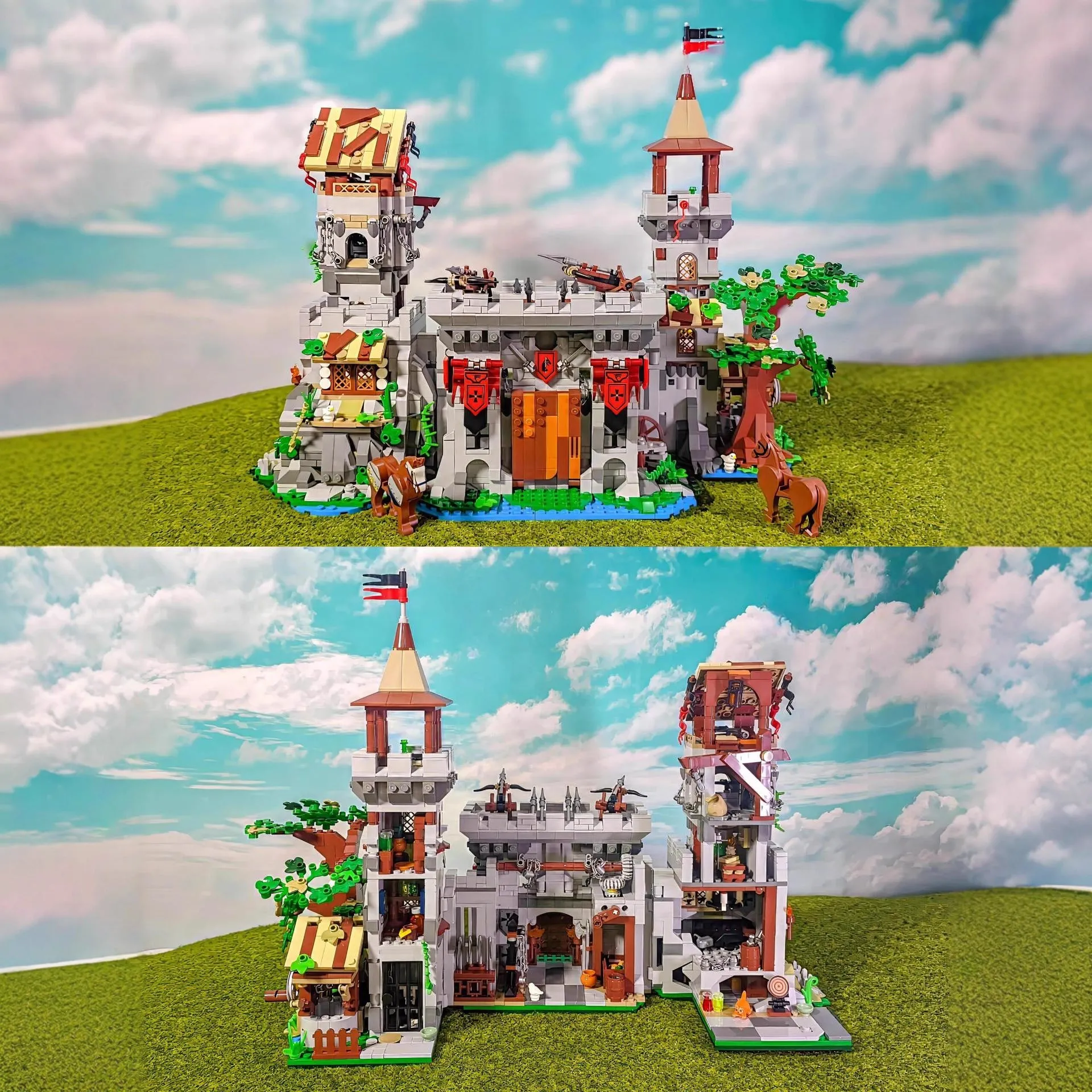 Street view building block desktop model ornament with 40211 Holy Spirit Sword Castle design in ABS plastic