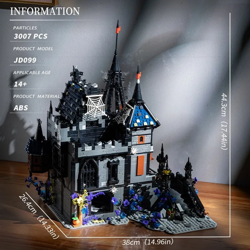 Horror Horror European retro castle building blocks set in JD099 colour, small plastic pieces for assembly