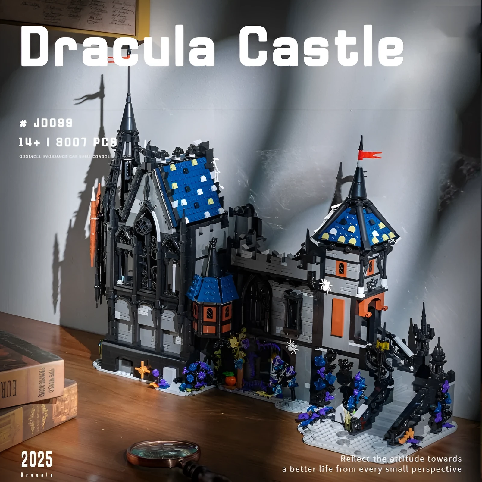Horror Horror European retro castle building blocks set in JD099 colour, small plastic pieces for assembly