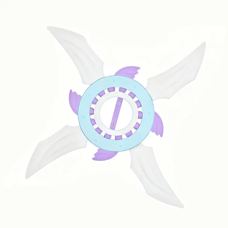 Cool light flywheel shuriken colorful luminous toy in cool black with spinning lights