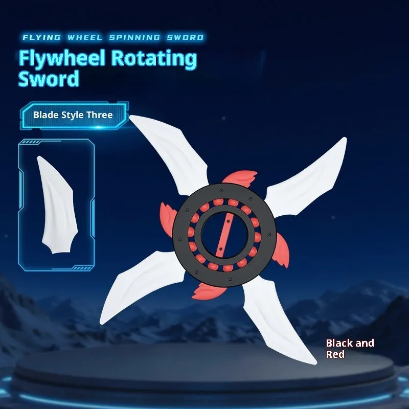 Cool light flywheel shuriken colorful luminous toy in cool black with spinning lights