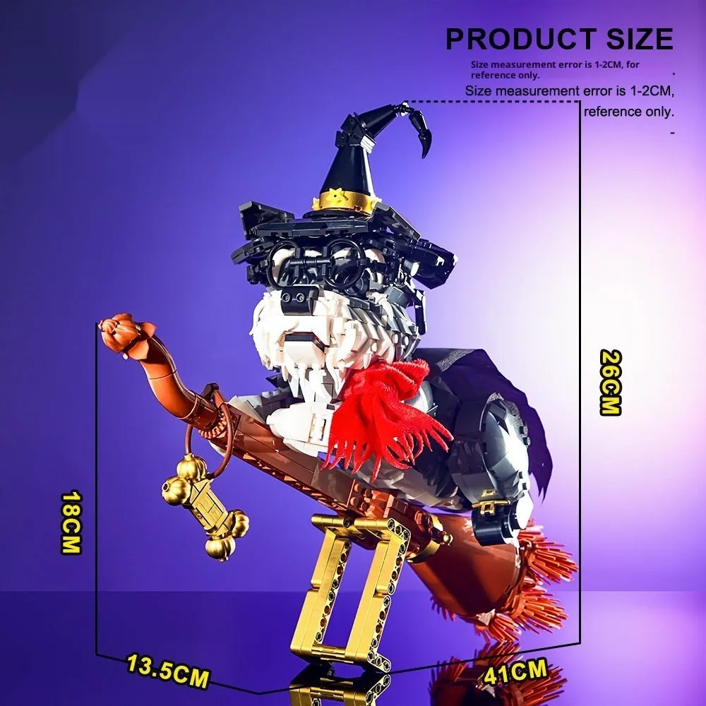 Magic Schnauzer building block model in black plastic for teenagers educational assembly toy