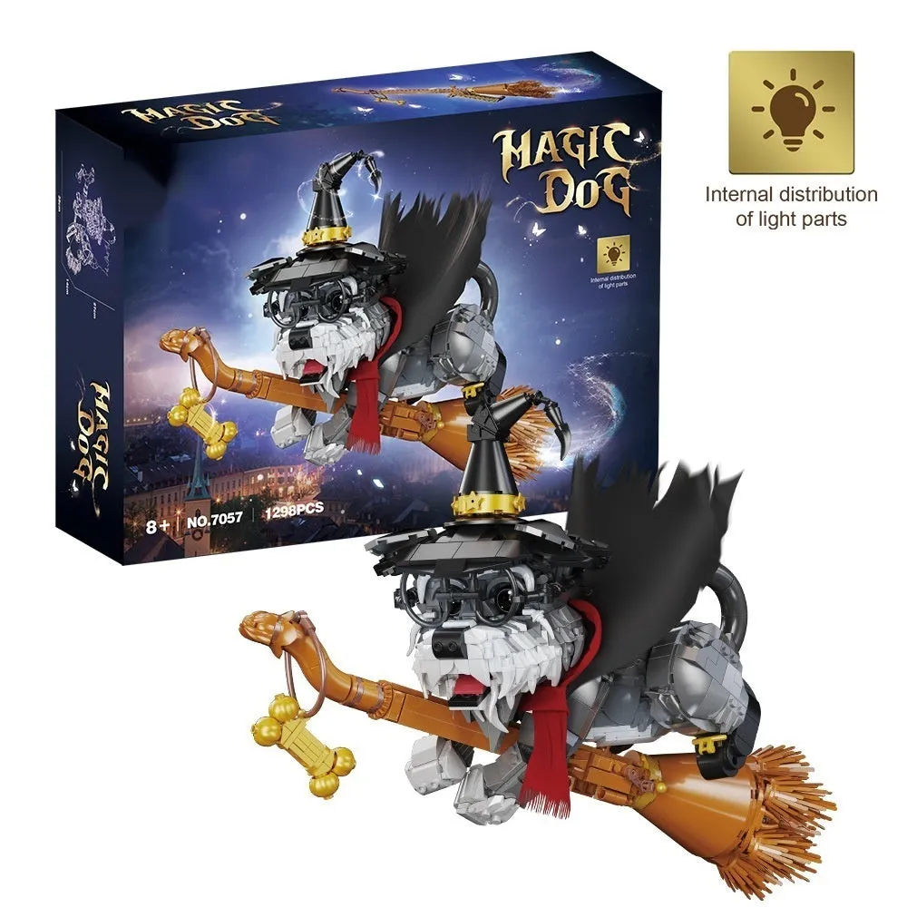 Magic Schnauzer building block model in black plastic for teenagers educational assembly toy