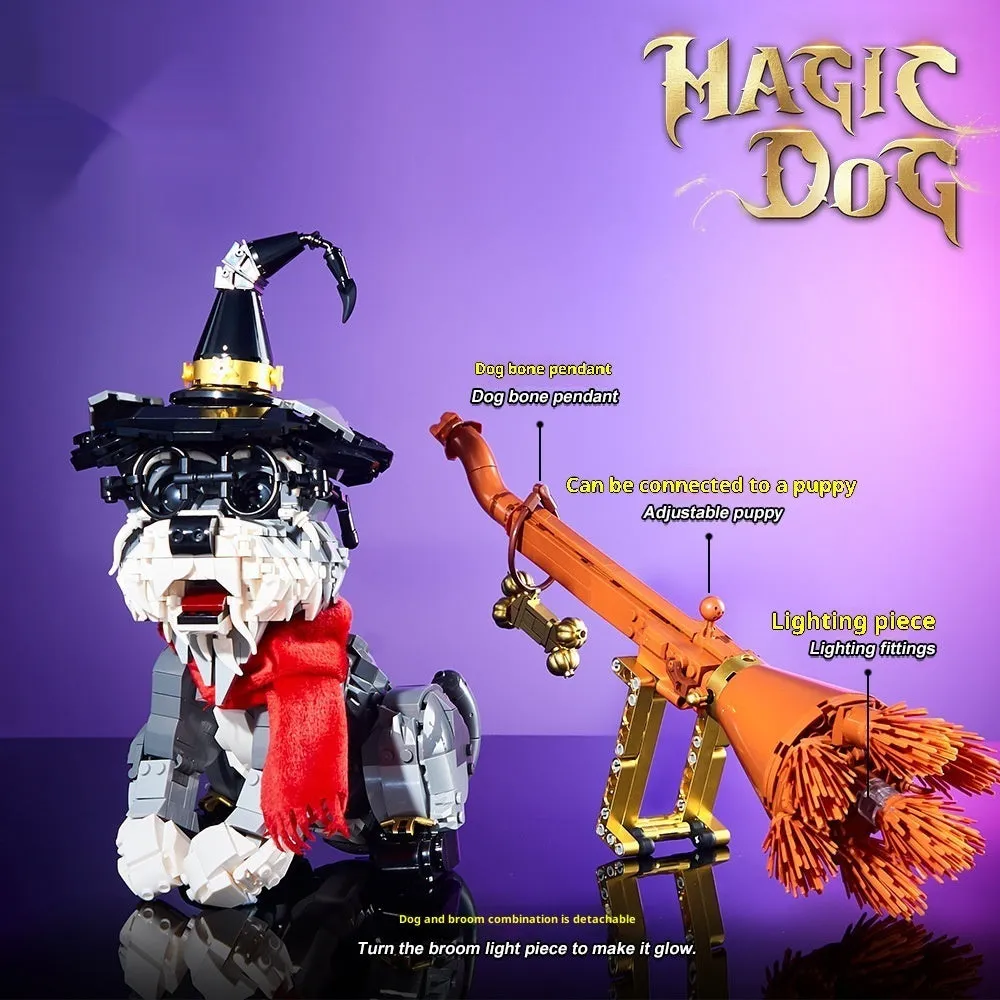 Magic Schnauzer building block model in black plastic for teenagers educational assembly toy