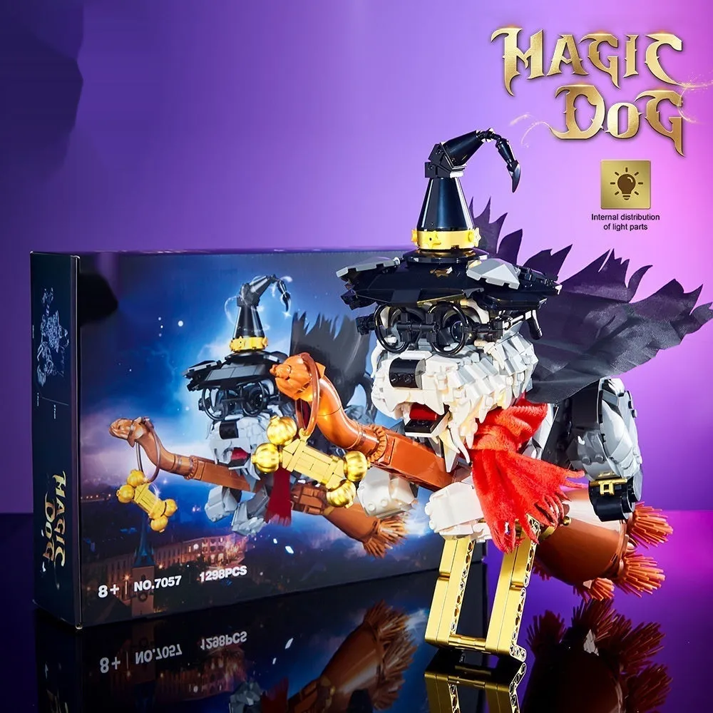 Magic Schnauzer building block model in black plastic for teenagers educational assembly toy