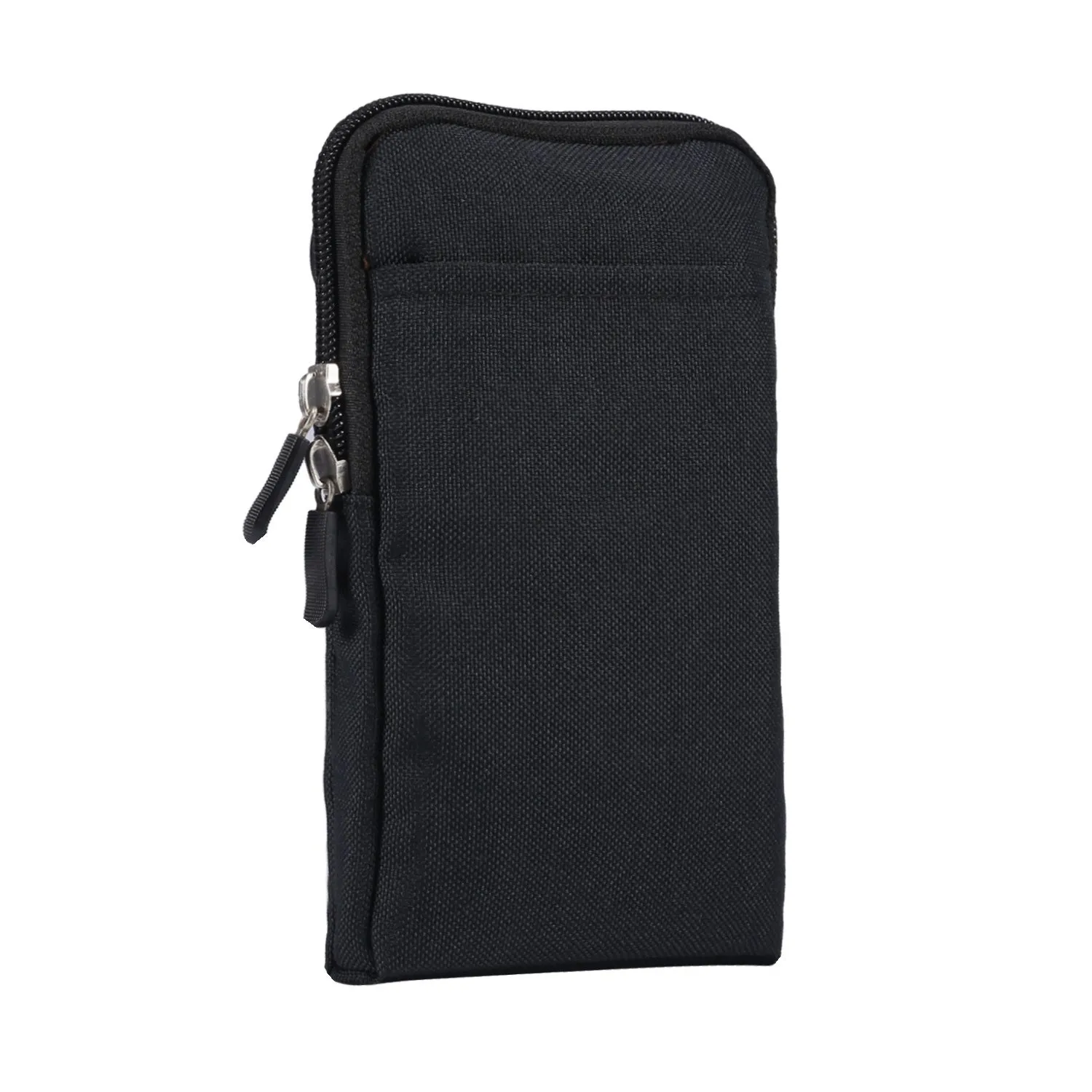 Solid colour waterproof neoprene cross body waist bag shown in available colours: black, rose red, sky blue, dark grey, milky white, orange.