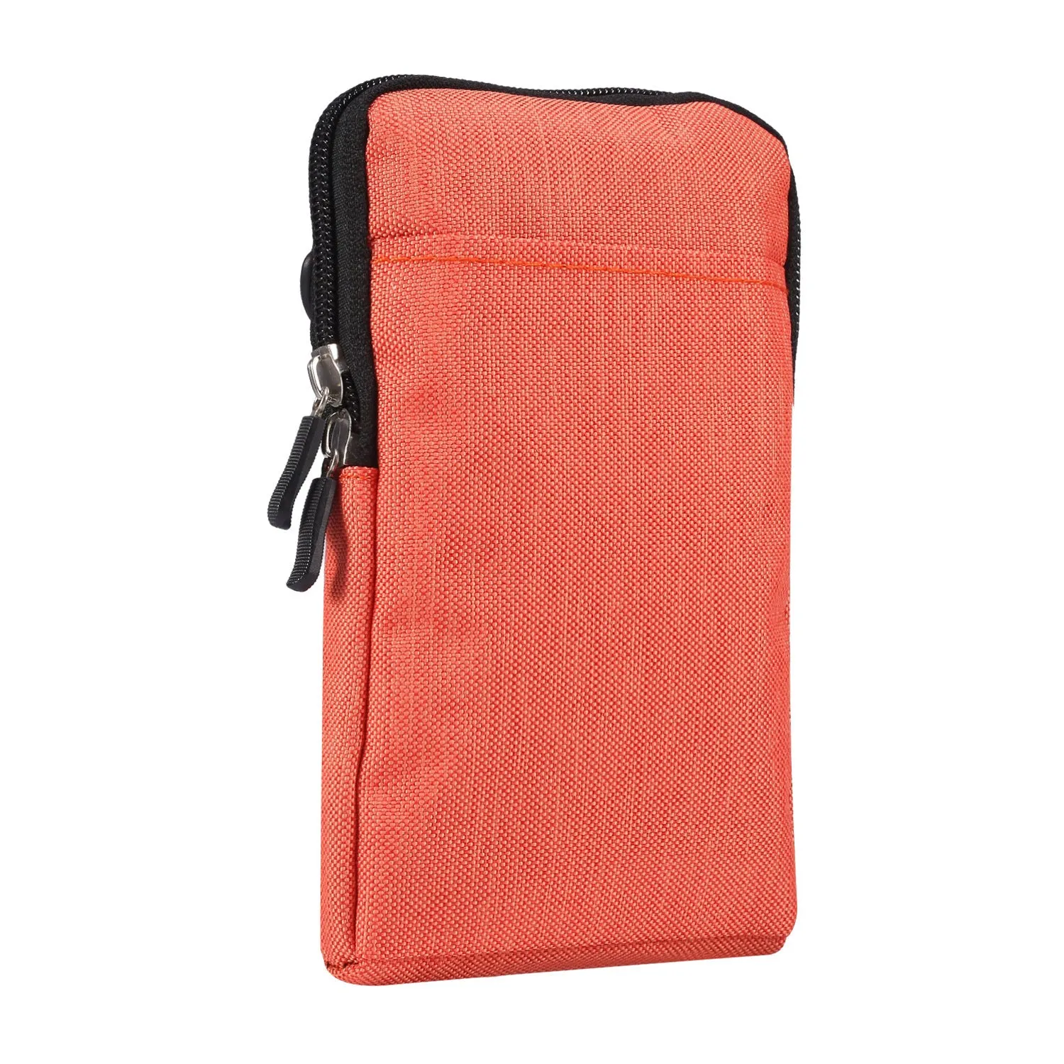 Solid colour waterproof neoprene cross body waist bag shown in available colours: black, rose red, sky blue, dark grey, milky white, orange.