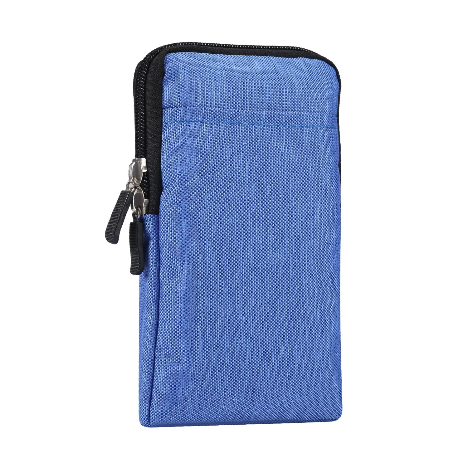Solid colour waterproof neoprene cross body waist bag shown in available colours: black, rose red, sky blue, dark grey, milky white, orange.
