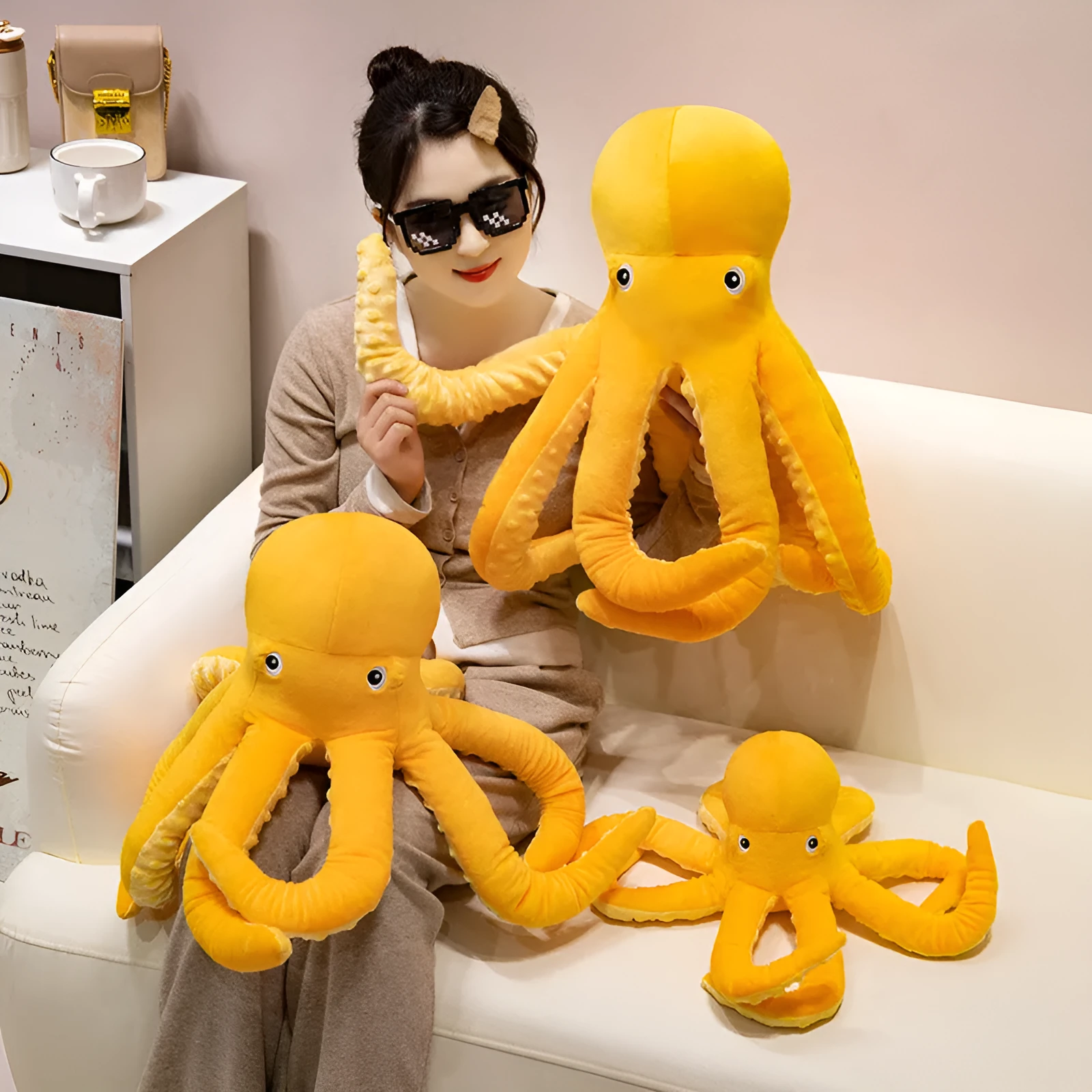 Octopus plush toy cute octopus doll soft cushion pillow 30cm height