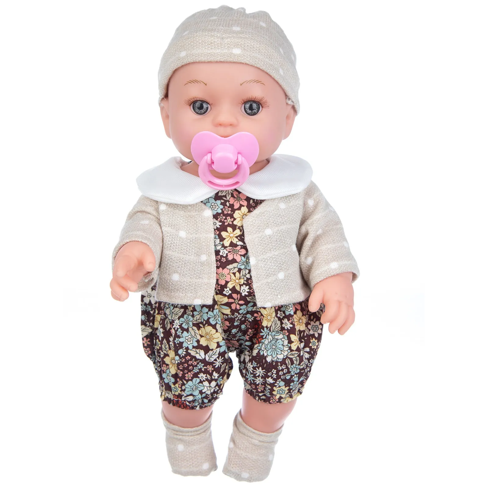 Fashion baby doll full vinyl with changeable clothes suit in TM-010 colour, 30cm height, net pocket packaging
