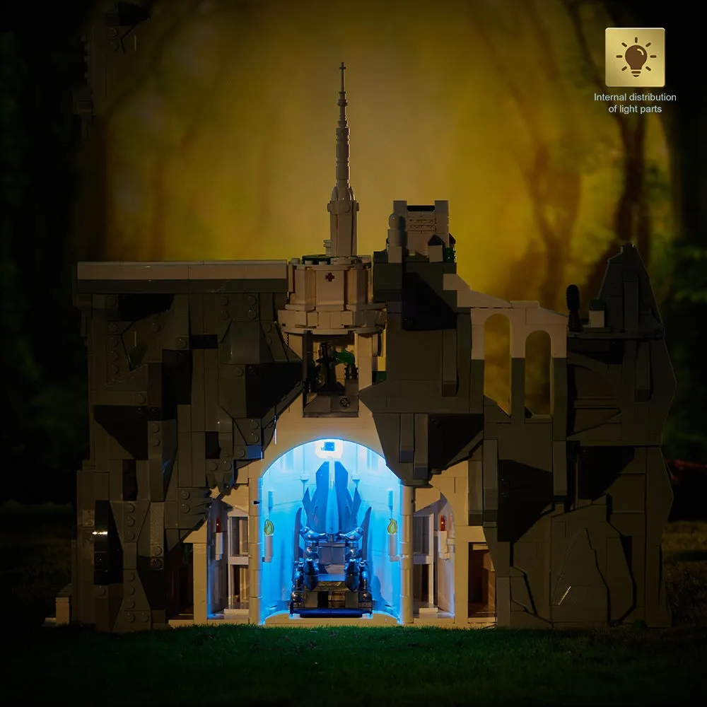 7072 Baicheng Imperial Capital castle model building blocks set with lights in colour box packaging