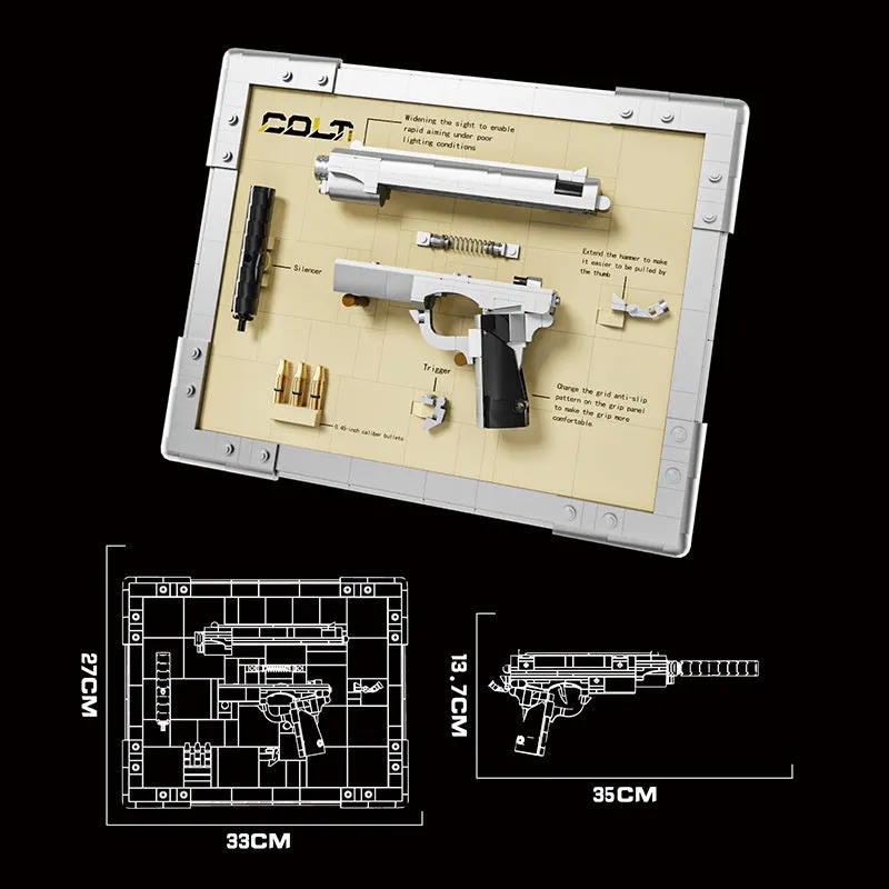JQ1103 Colt display model building block toy assembled model on table