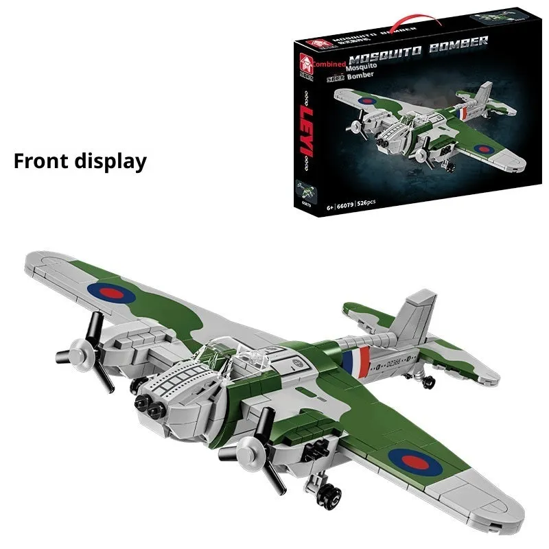 Building blocks Mosquito Bomber aircraft model 526 pieces blue for teenagers