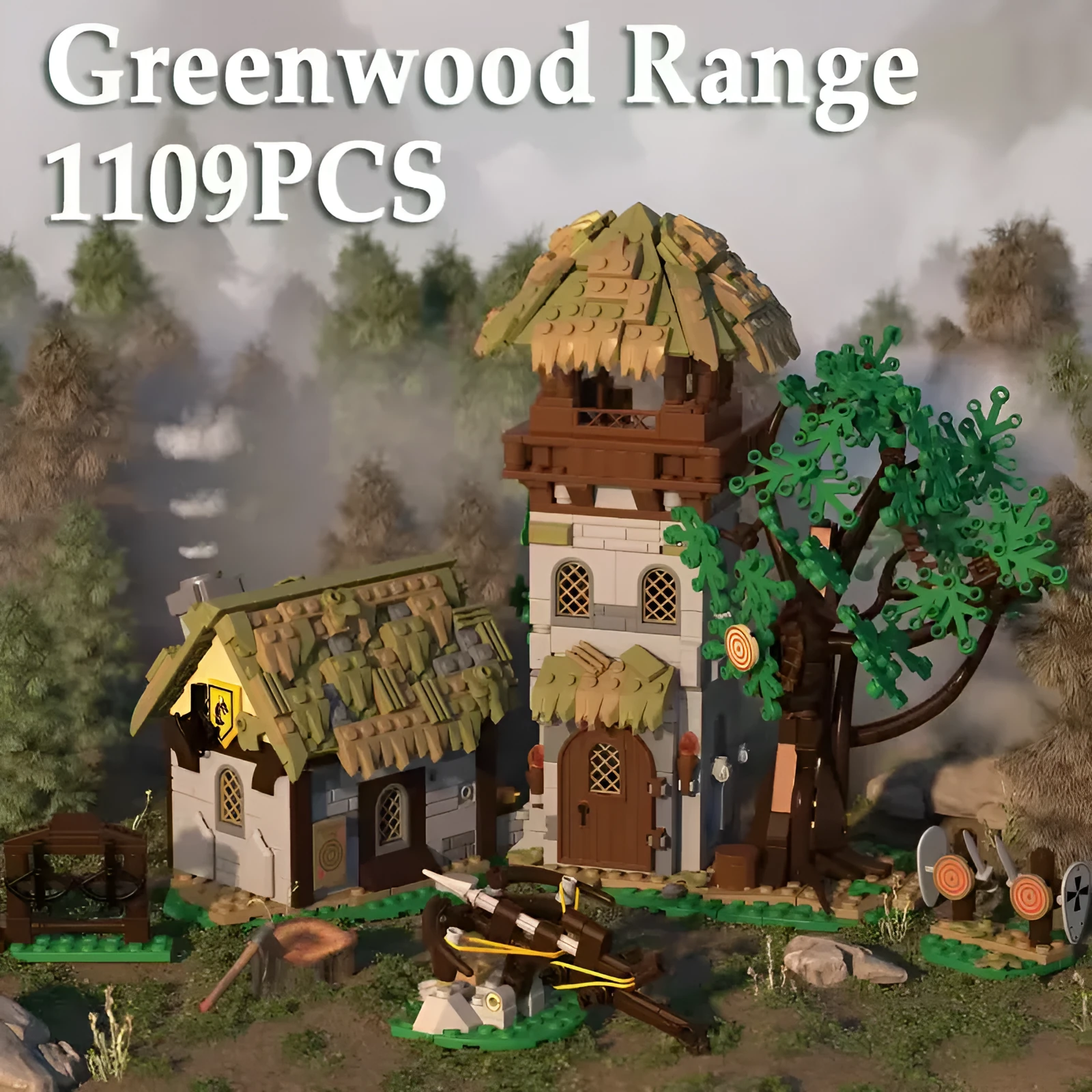 I Am Brick Castle Holy Spirit Knight Fort 40212 building blocks green forest training ground desktop ornament ABS plastic