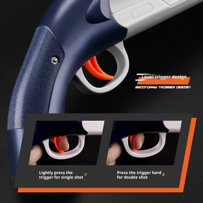 Double-tube plastic toy gun with soft foam bullets and holographic sight