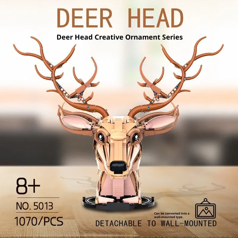 Deer head wall mounted decoration made of ABS plastic, 36.3 cm wide, for living room