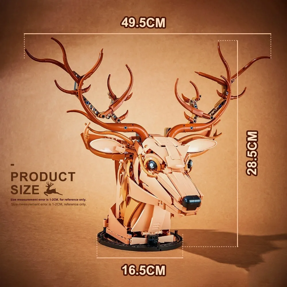 Deer head wall mounted decoration made of ABS plastic, 36.3 cm wide, for living room