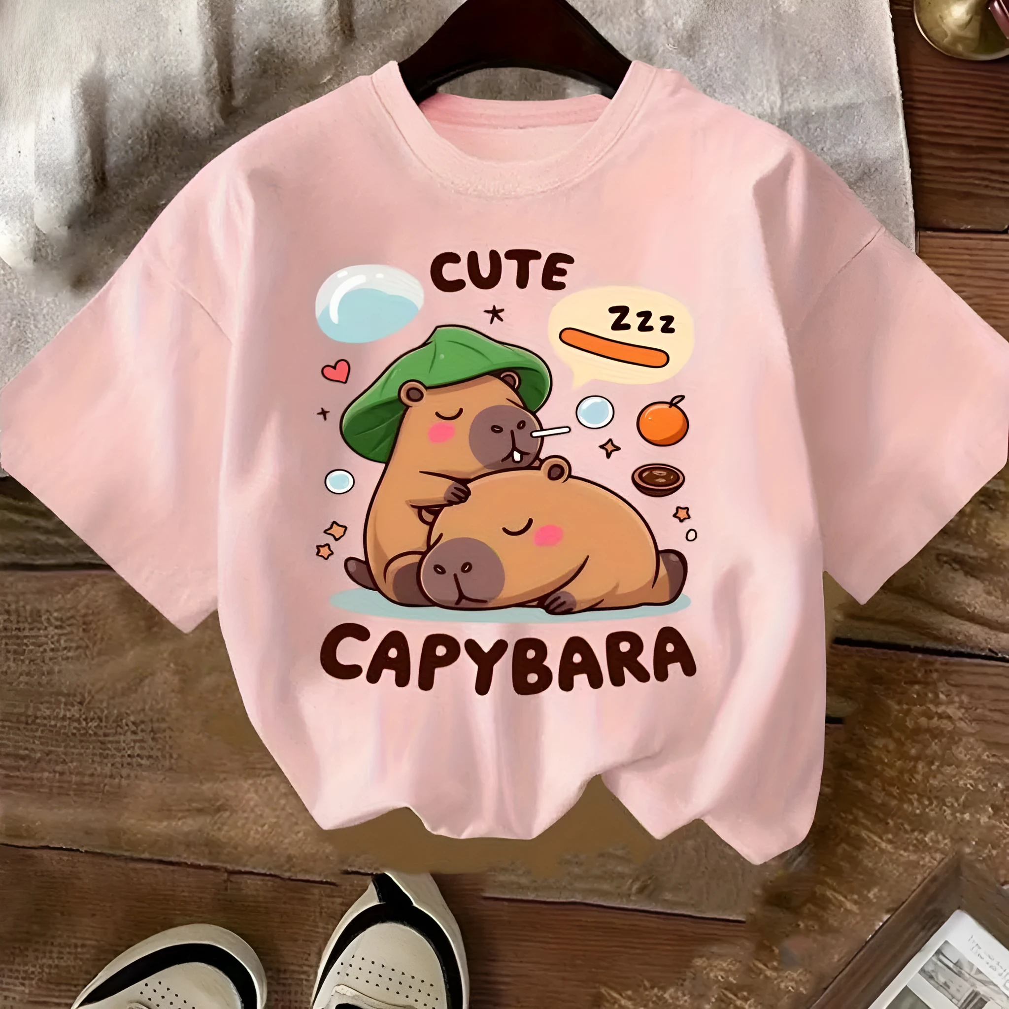 Children's cotton round neck short sleeve T-shirt in sports style, three colour options