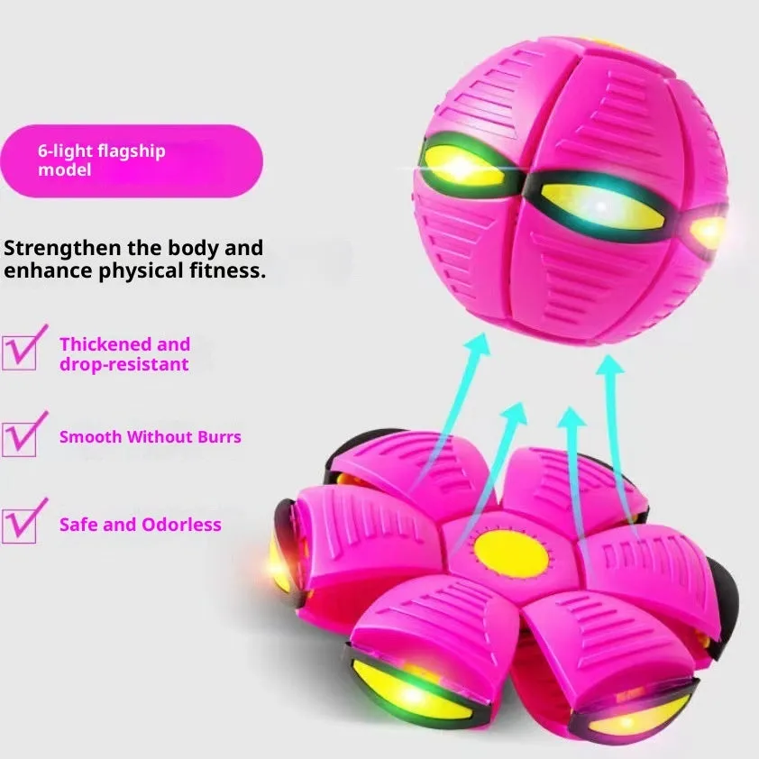 Children's bouncing stepping ball UFO deformation flash toy in plastic with elastic upgrade and thick step resistance