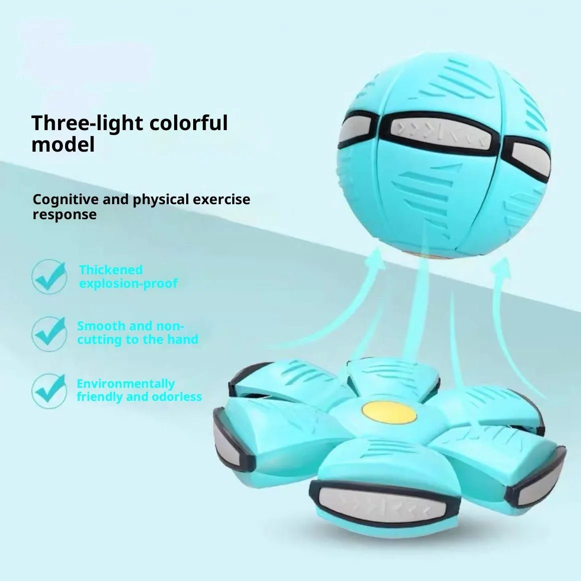 Children's bouncing stepping ball UFO deformation flash toy in plastic with elastic upgrade and thick step resistance