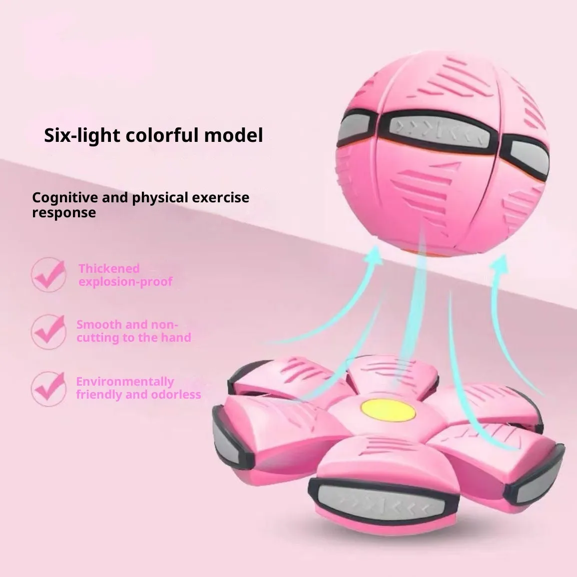 Children's bouncing stepping ball UFO deformation flash toy in plastic with elastic upgrade and thick step resistance
