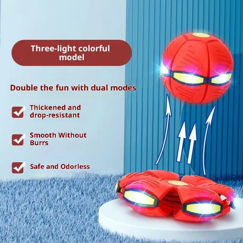 Children's bouncing stepping ball UFO deformation flash toy in plastic with elastic upgrade and thick step resistance