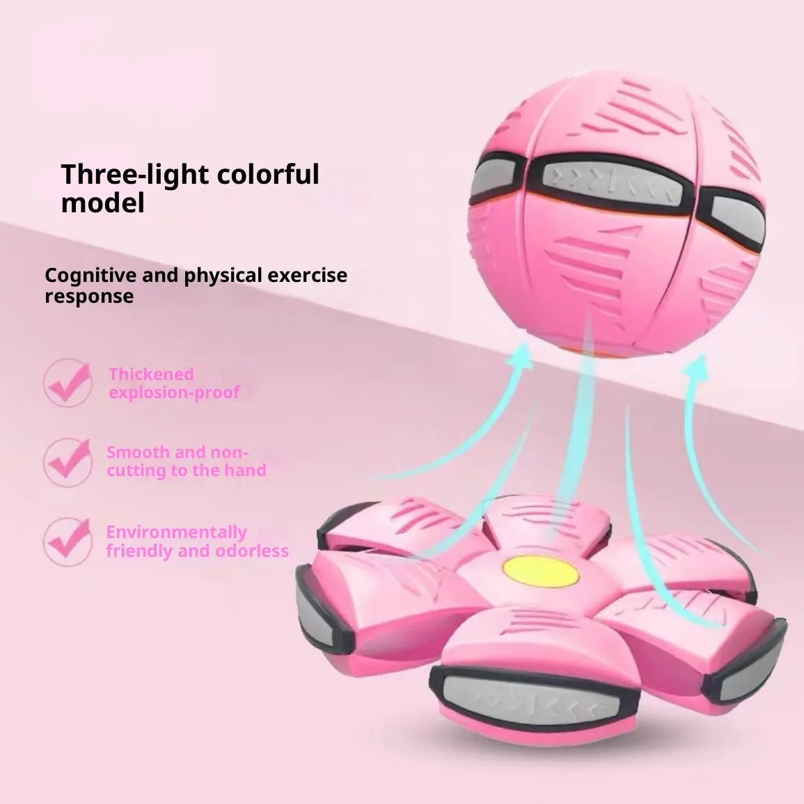 Children's bouncing stepping ball UFO deformation flash toy in plastic with elastic upgrade and thick step resistance