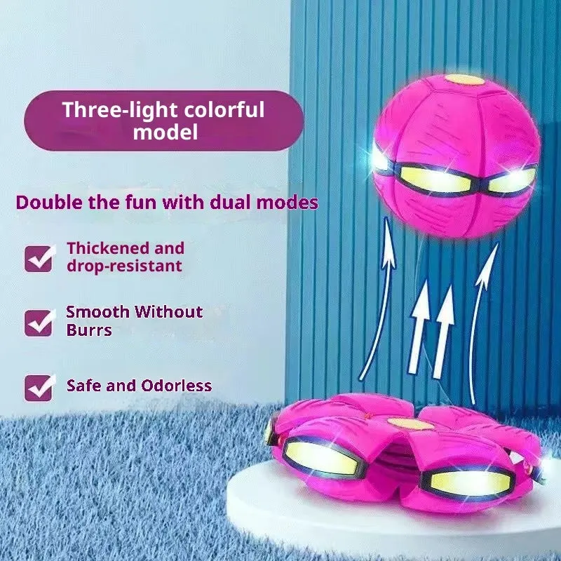 Children's bouncing stepping ball UFO deformation flash toy in plastic with elastic upgrade and thick step resistance