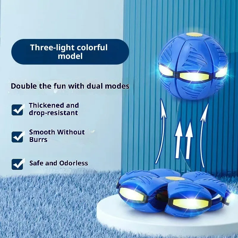 Children's bouncing stepping ball UFO deformation flash toy in plastic with elastic upgrade and thick step resistance