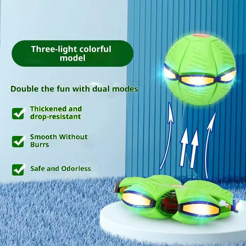 Children's bouncing stepping ball UFO deformation flash toy in plastic with elastic upgrade and thick step resistance