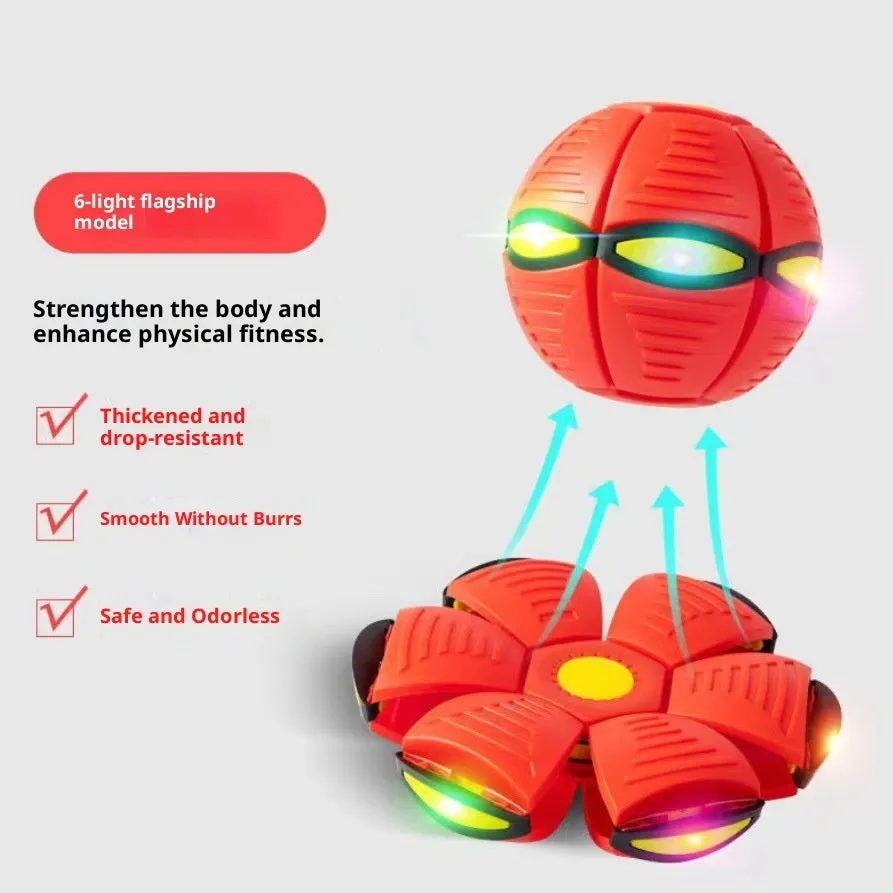 Children's bouncing stepping ball UFO deformation flash toy in plastic with elastic upgrade and thick step resistance