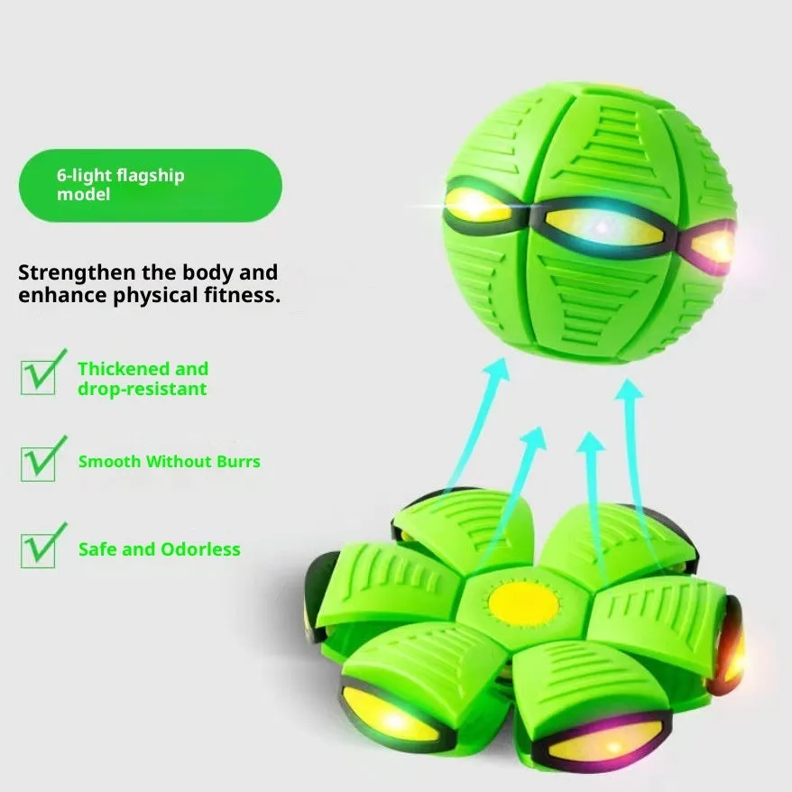Children's bouncing stepping ball UFO deformation flash toy in plastic with elastic upgrade and thick step resistance