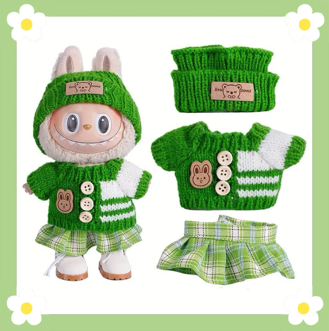 Doll casual dress suit in cloth material, purple sweater colour, with net pocket packaging, for teenager dolls aged 7-14 years