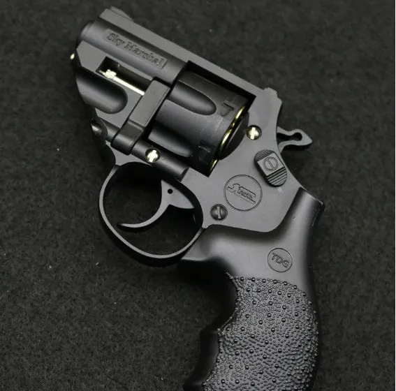 Alloy hand small simulation toy gun model in PA/nylon, sky black colour, side view