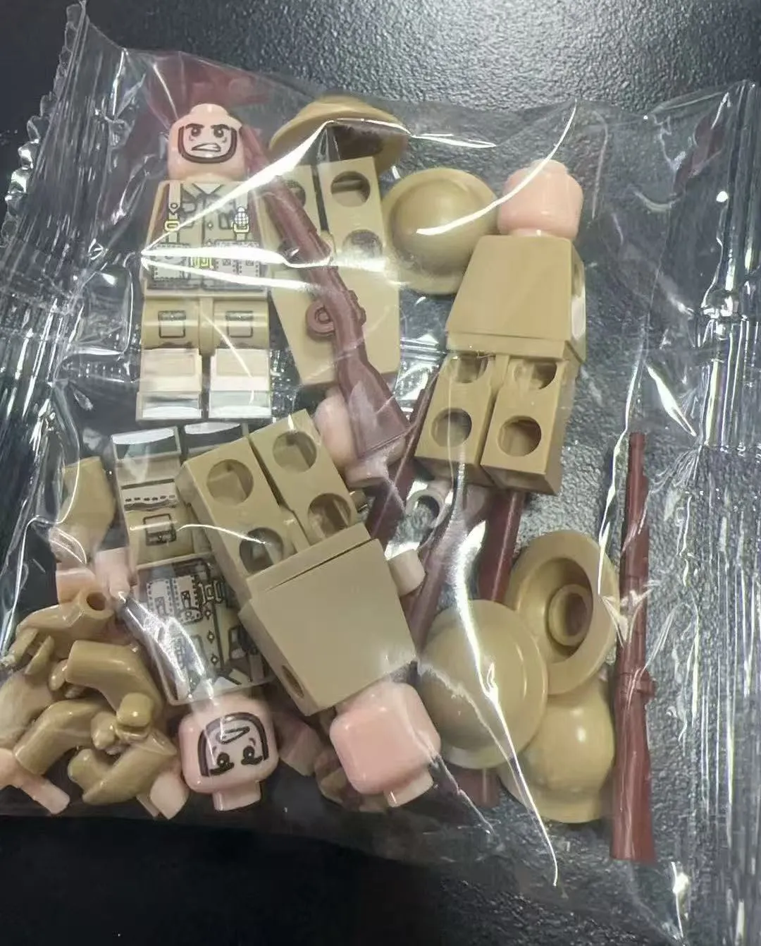 Small particle WWII military building block soldier minifigure toy set in plastic with British, American, German, and Chinese army options