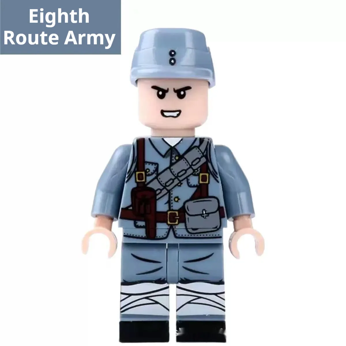 Small particle WWII military building block soldier minifigure toy set in plastic with British, American, German, and Chinese army options