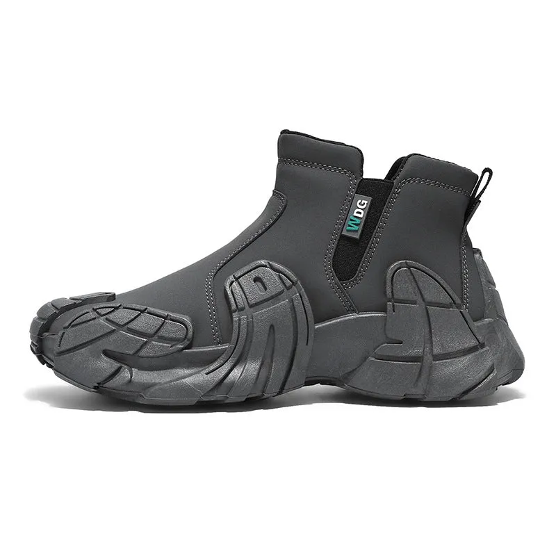 Men's breathable mesh solid colour casual running shoes in camel, black, and gray, sizes 39-45