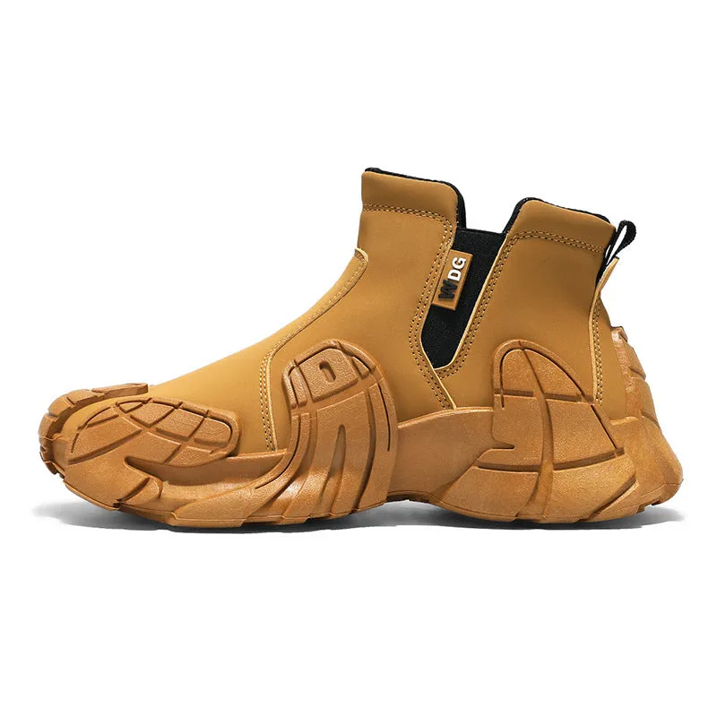 Men's breathable mesh solid colour casual running shoes in camel, black, and gray, sizes 39-45