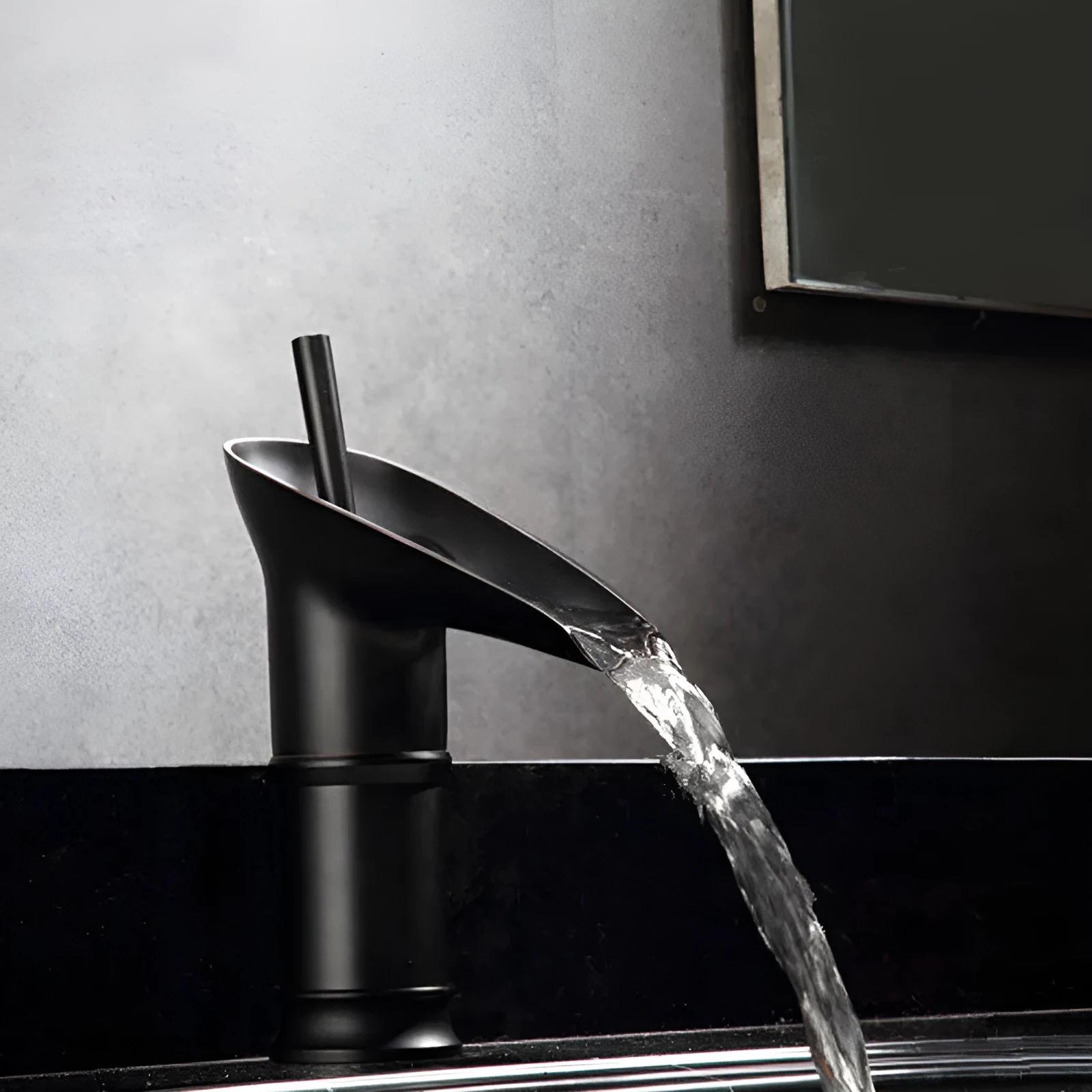 Wine glass style basin faucet with bamboo joint design in brass construction with metallic finish