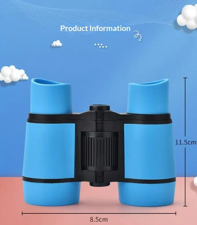 4X30 kids toy telescope HD portable binoculars style in black with 430 flat leather finish