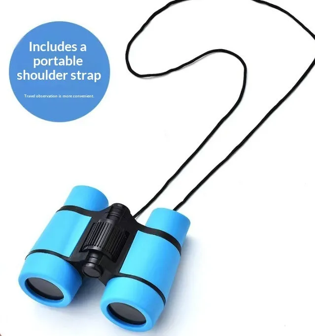 4X30 kids toy telescope HD portable binoculars style in black with 430 flat leather finish