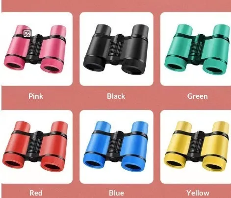 4X30 kids toy telescope HD portable binoculars style in black with 430 flat leather finish