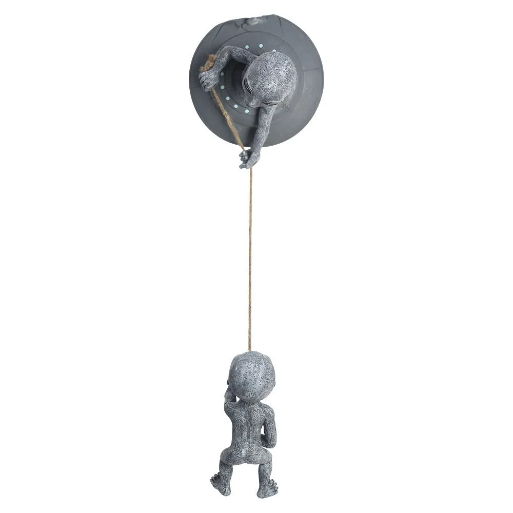 Grey resin alien tree pendant garden decoration with carved pastoral styling