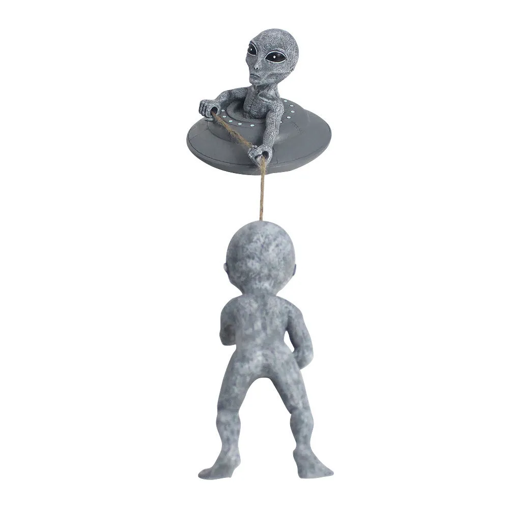 Grey resin alien tree pendant garden decoration with carved pastoral styling