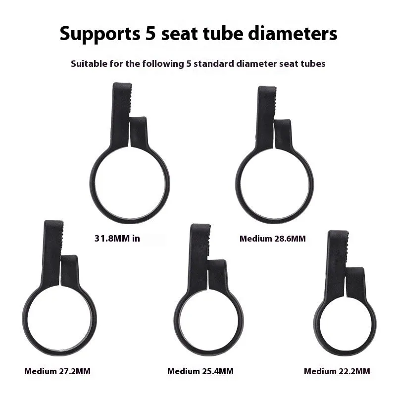 Red plastic bicycle anti-theft taillight bracket with integrated seat post reflector for cycling safety