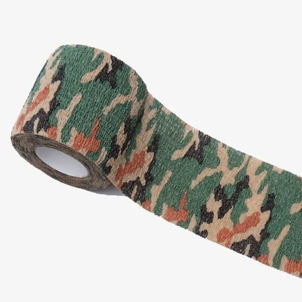 Non-woven camouflage bandage roll 4.5 metres long 5cm wide in forest pattern