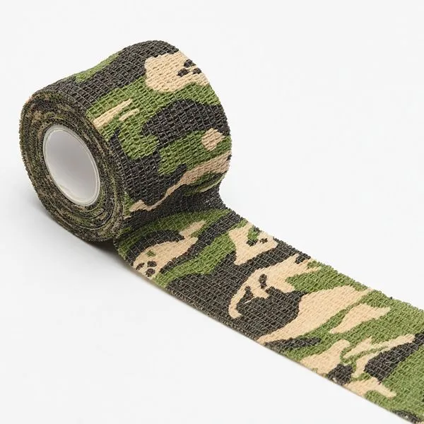 Non-woven camouflage bandage roll 4.5 metres long 5cm wide in forest pattern
