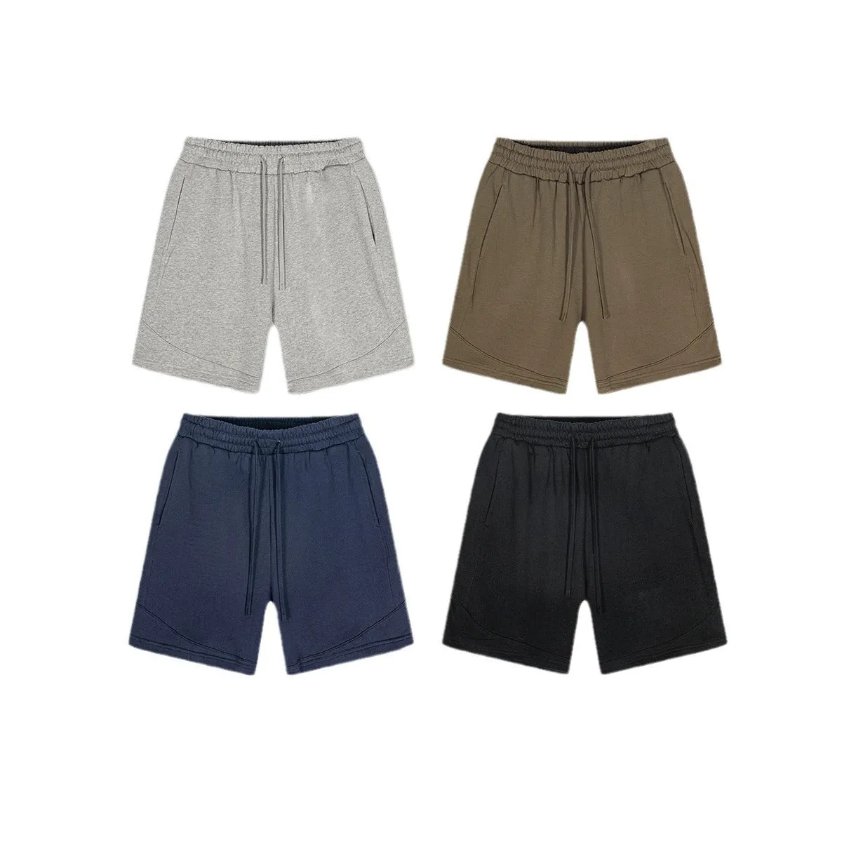 Solid colour cotton children's sports shorts in loose fit design available in multiple sizes